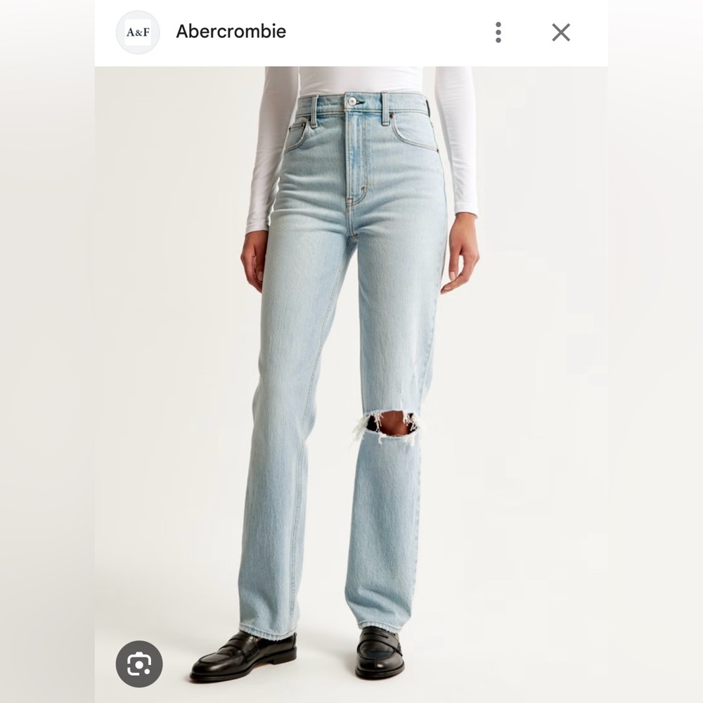 Abercrombie & Fitch 90’s Straight Ultra High Rise Light Blue Jeans